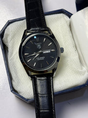 Carrera Leather Strap - Black Dial