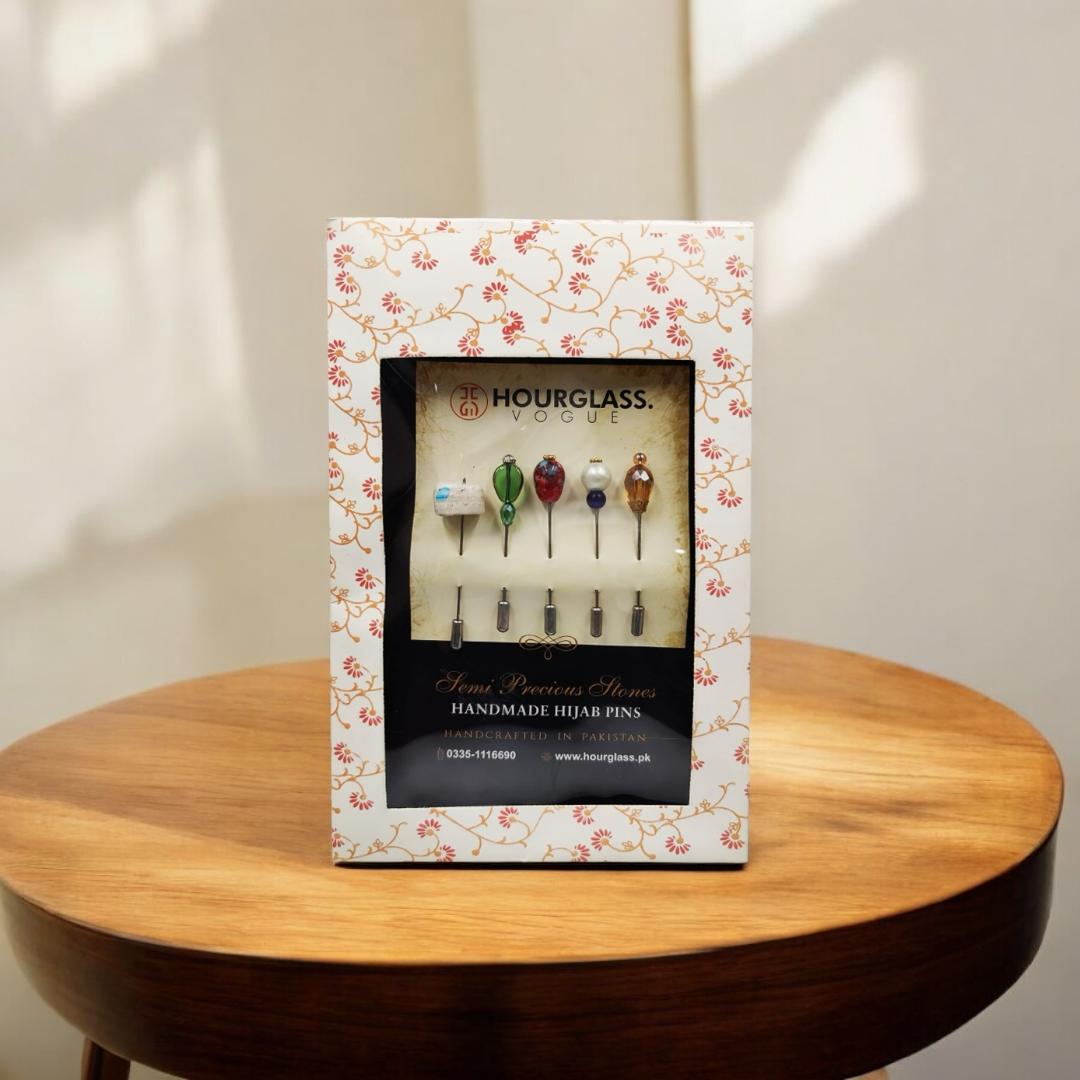 Precious Stone Hijab Pins (Pack of 5)