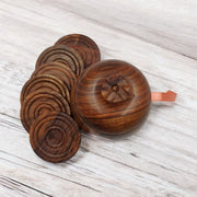 Wooden Pear Pot with 6 Coasters