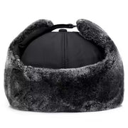 Winter Outdoor Warm Adjustable Black Furry Fluffy Ear Trapper Hat for Men, Women and Kids