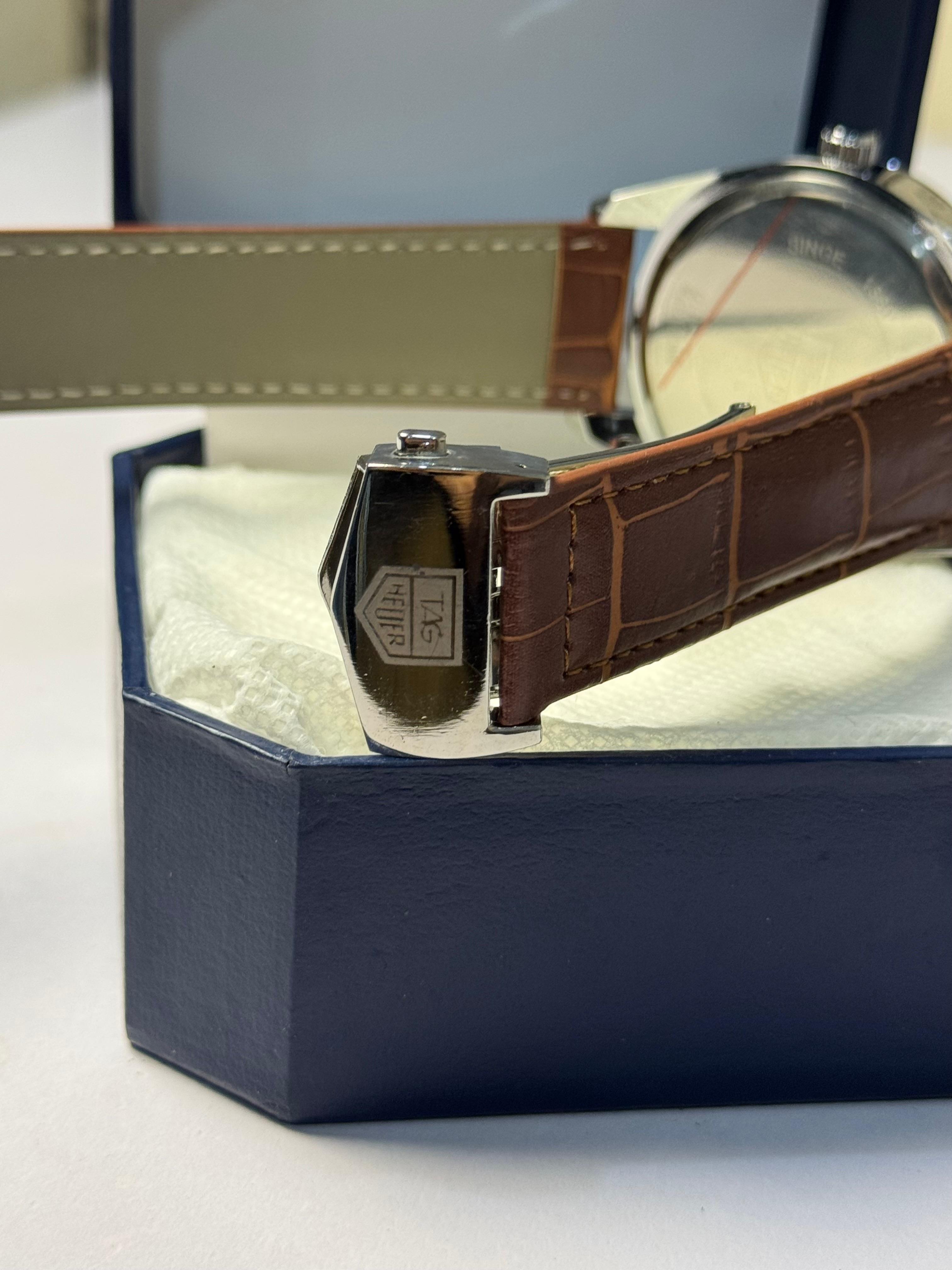 Carrera Leather Strap - white & Brown