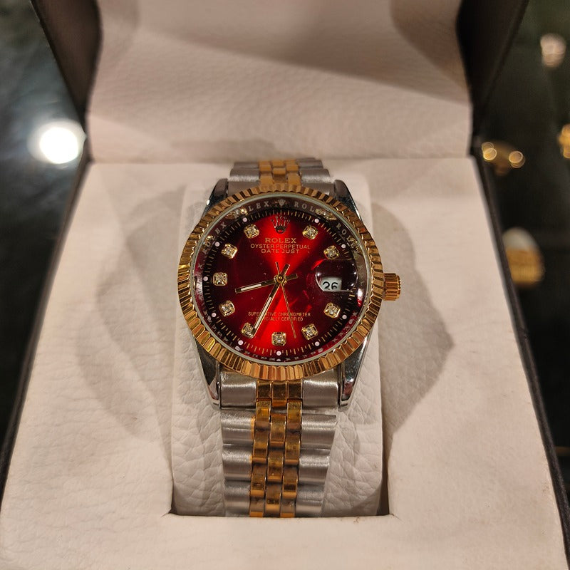 RLX – Two Tone – Stainless Steal – Red