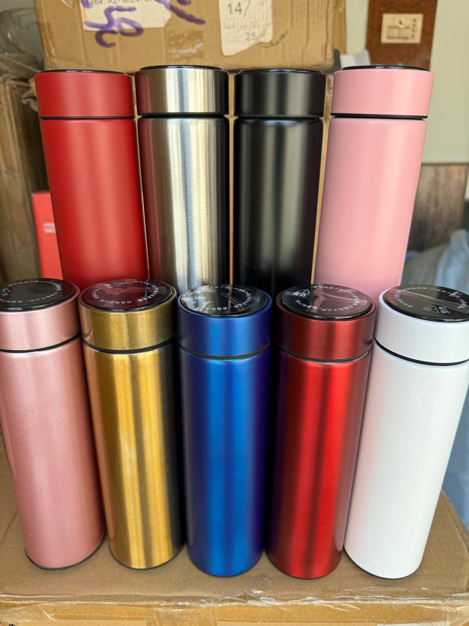 Temperature Display Vacuum Insulated Water Bottle 17oz,Thermo Flask Made of Premium Stainless Steel Coffee Cup