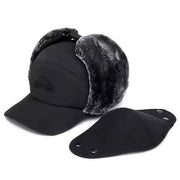 Winter Outdoor Warm Adjustable Black Furry Fluffy Ear Trapper Hat for Men, Women and Kids