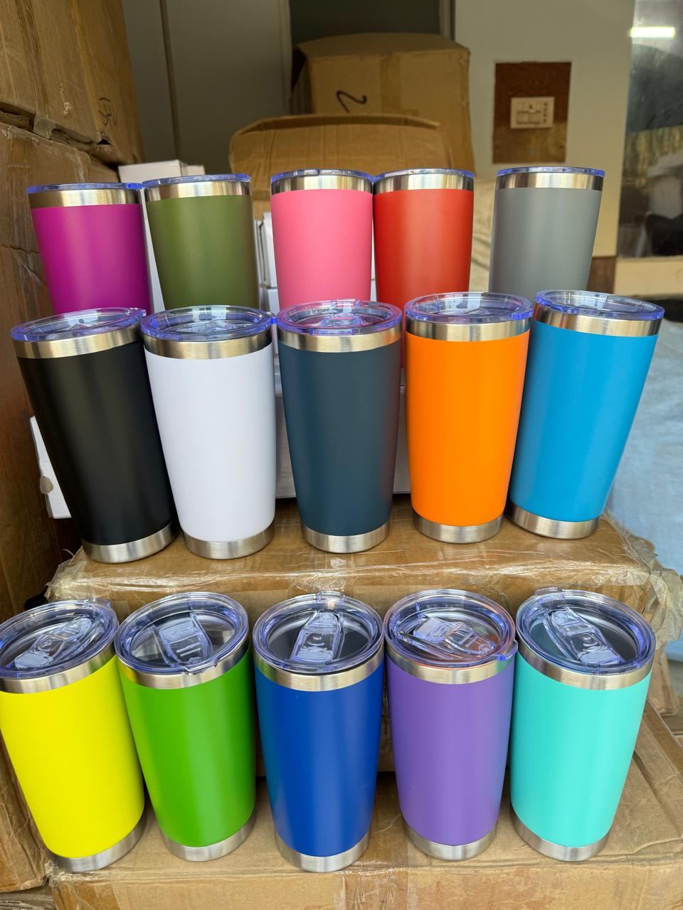 20oz Stainless Steel Vacuum Insulated Tumbler Double Wall Thermos Travel Car Mug Water Coffee Cup for Ice Drink & Hot Beverage