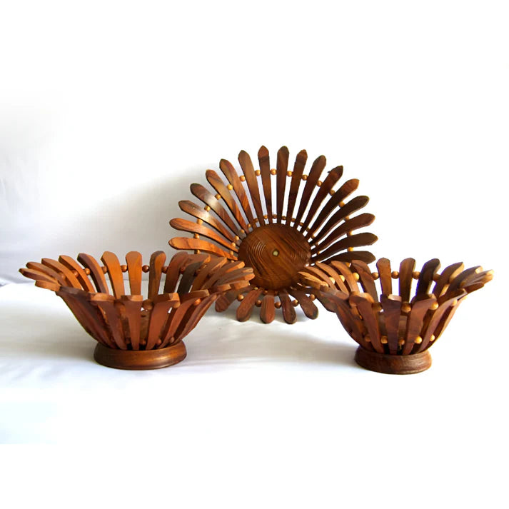 Wooden Fruit Basket – Ser of 3